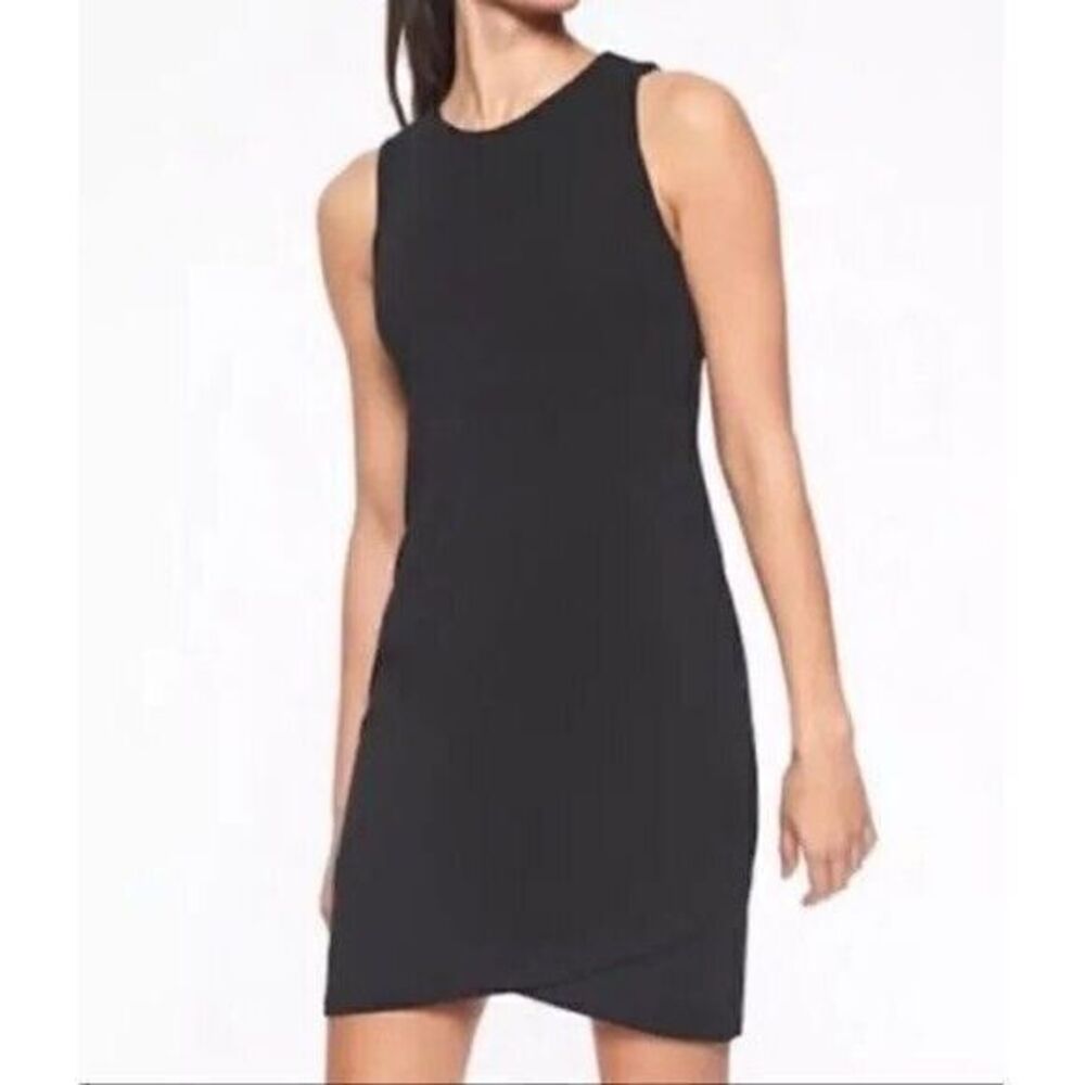 Athleta La Palma Tank‎ Sleeveless Cross Front Dress Womens XS Black